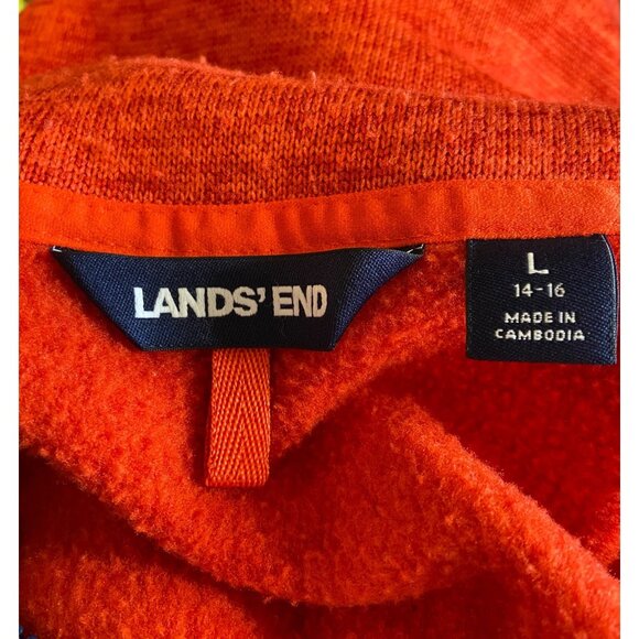 Lands End Womens Red Fleece Zipper Vest Size L 14-16 W/Pockets-Hunter Orange - Picture 5 of 11